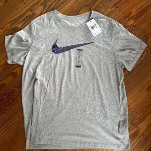 Nike Men's Dri-fit Graphic T-Shirts Size 2XL Gray/Violet FJ2464-063